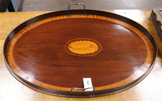 An Edwardian inlaid mahogany tray W.78cm